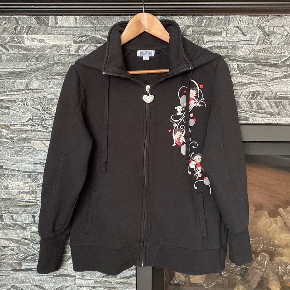 BETTY BOOP The Bradford Exchange Black Zip Hoodie
